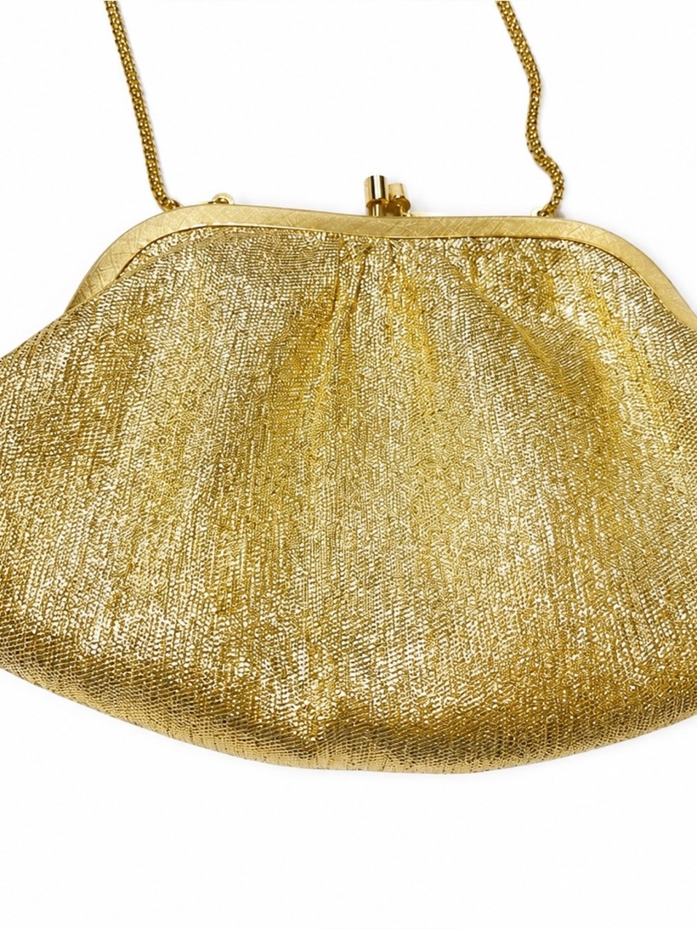 Vintage Gold Metallic Wallet-Style Evening Clutch 13x19